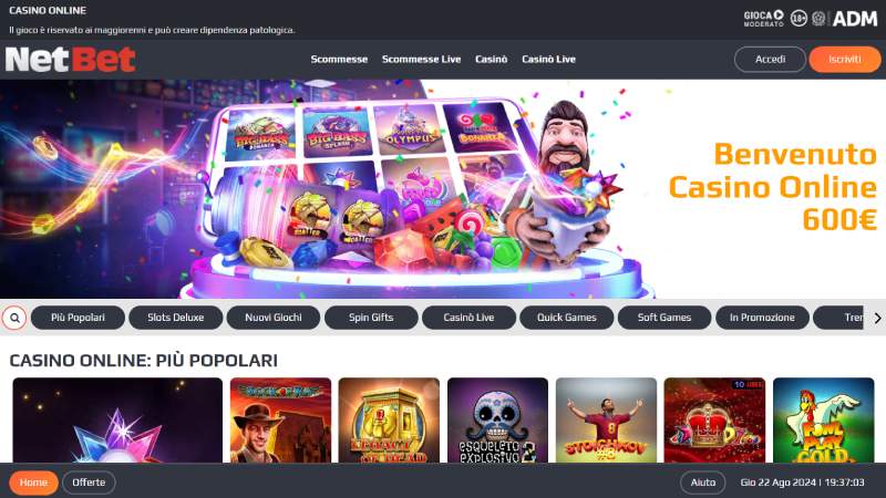 Casino NetBet homepage